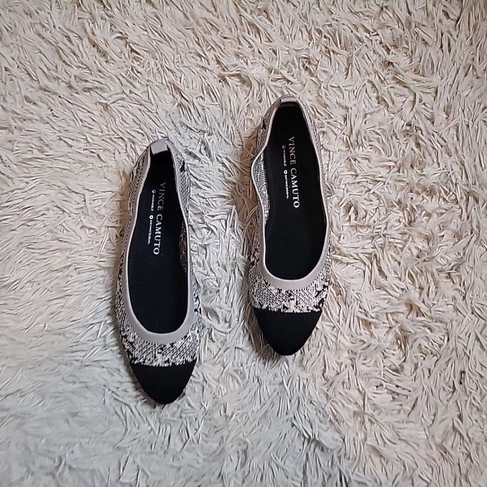 Womens Vince Camuto Ballet Flats Size 8.5 M Knit Business Casual Cute Chic Work